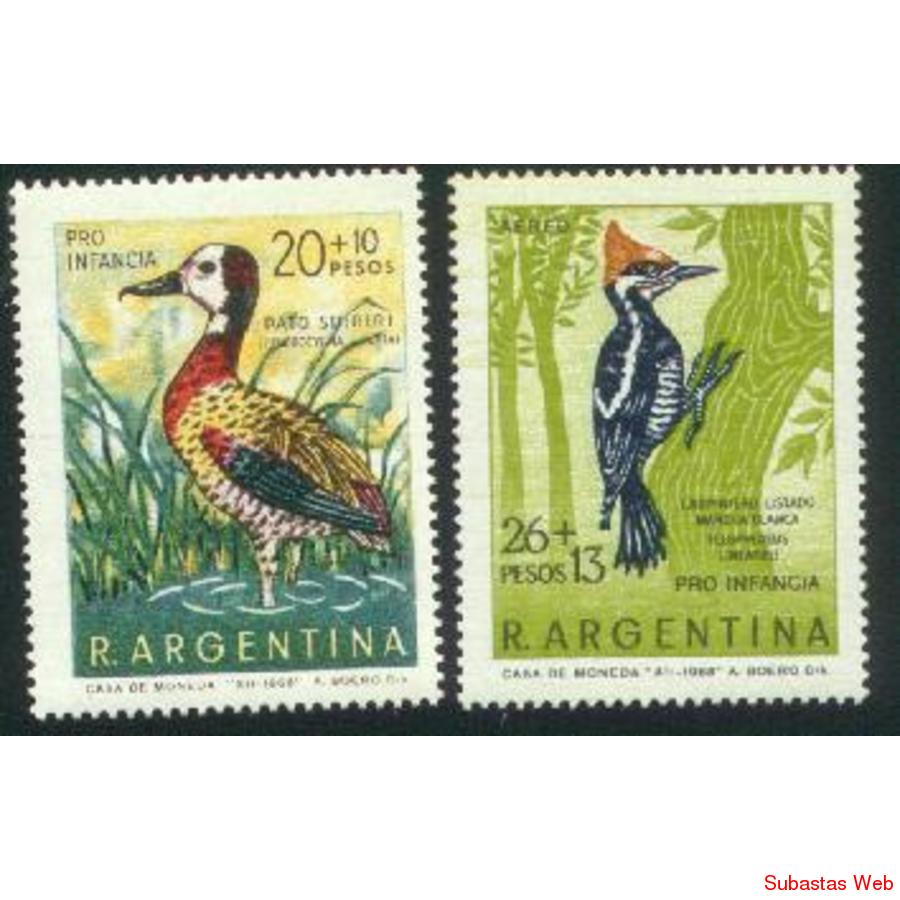 ARGENTINA 1969(847 A128) PRO INFANCIA PAJAROS