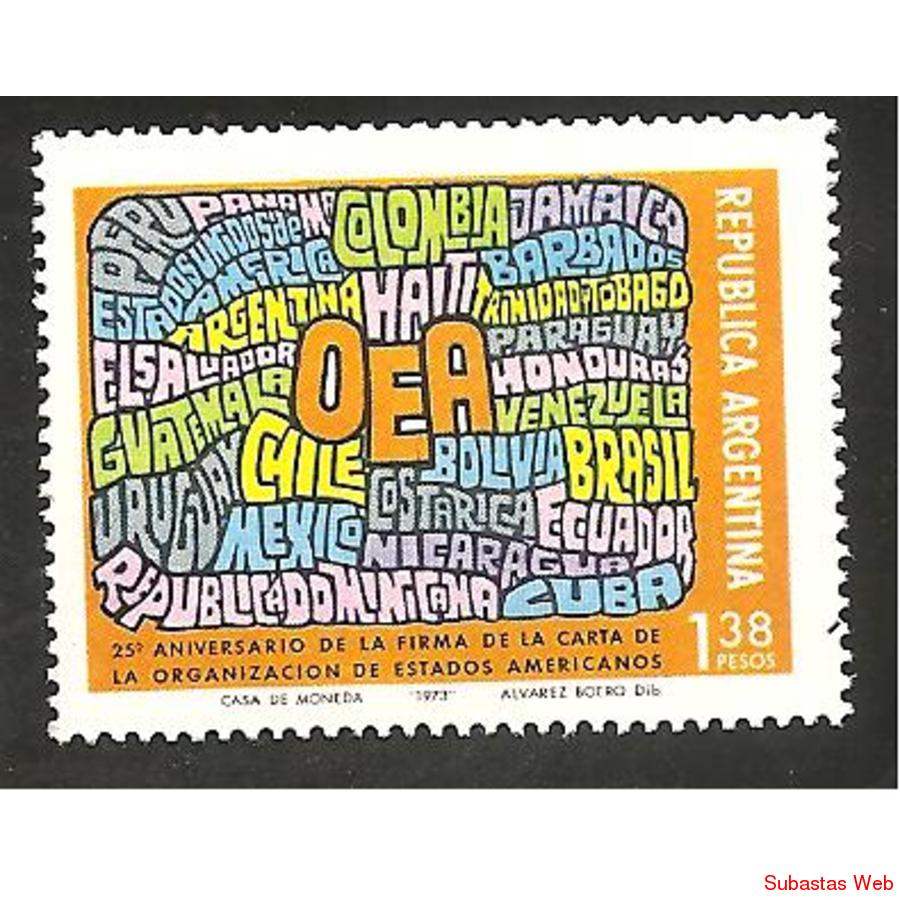 ARGENTINA 1974(978) 25 ANIVERSARIO  CARTA DE LA OEA