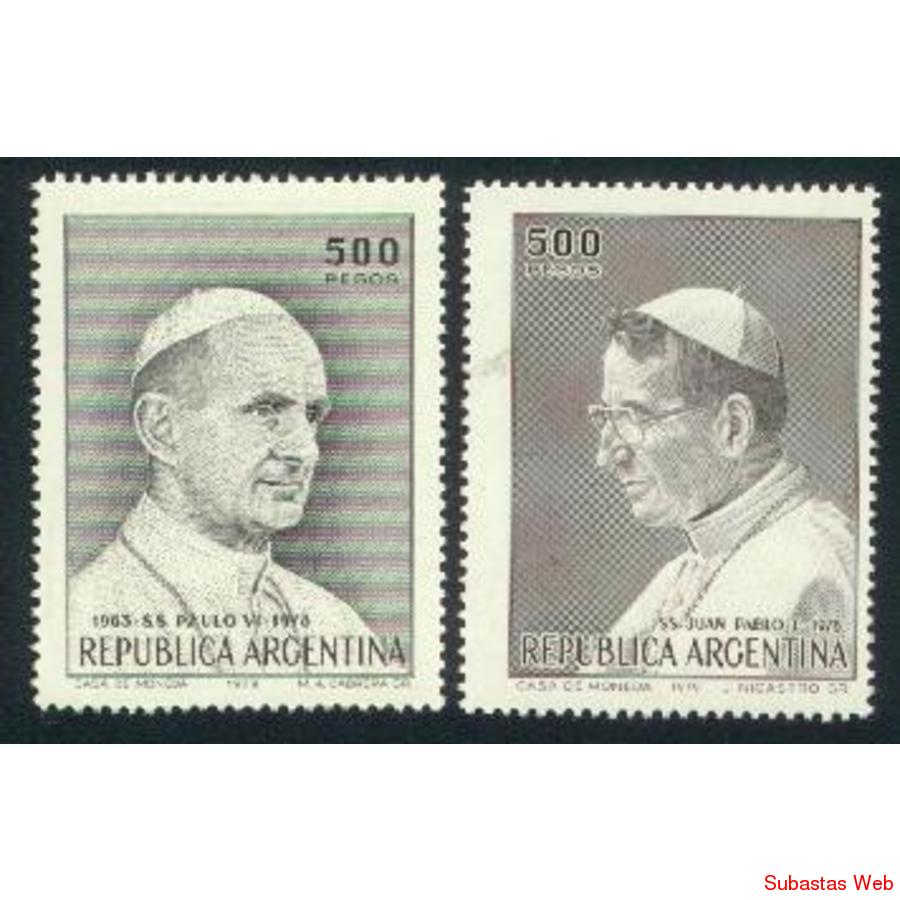 ARGENTINA 1979(1194-95) PABLO VI Y JUAN PABLO I  MINT