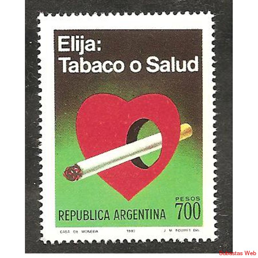 ARGENTINA 1980(1259)  CAMPAÑA CONTRA EL TABACO MINT