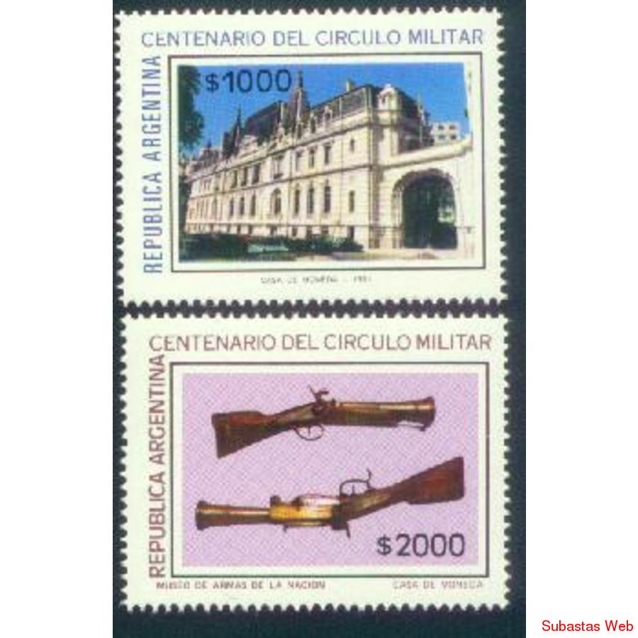ARGENTINA 1981(1294-95) CENTENARIO DEL CIRCULO MILITAR MINT