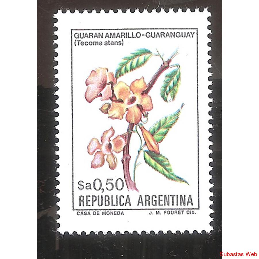 ARGENTINA 1983(1413a) FLORES: GUARANDAY  PAPEL FLUORESCENTE