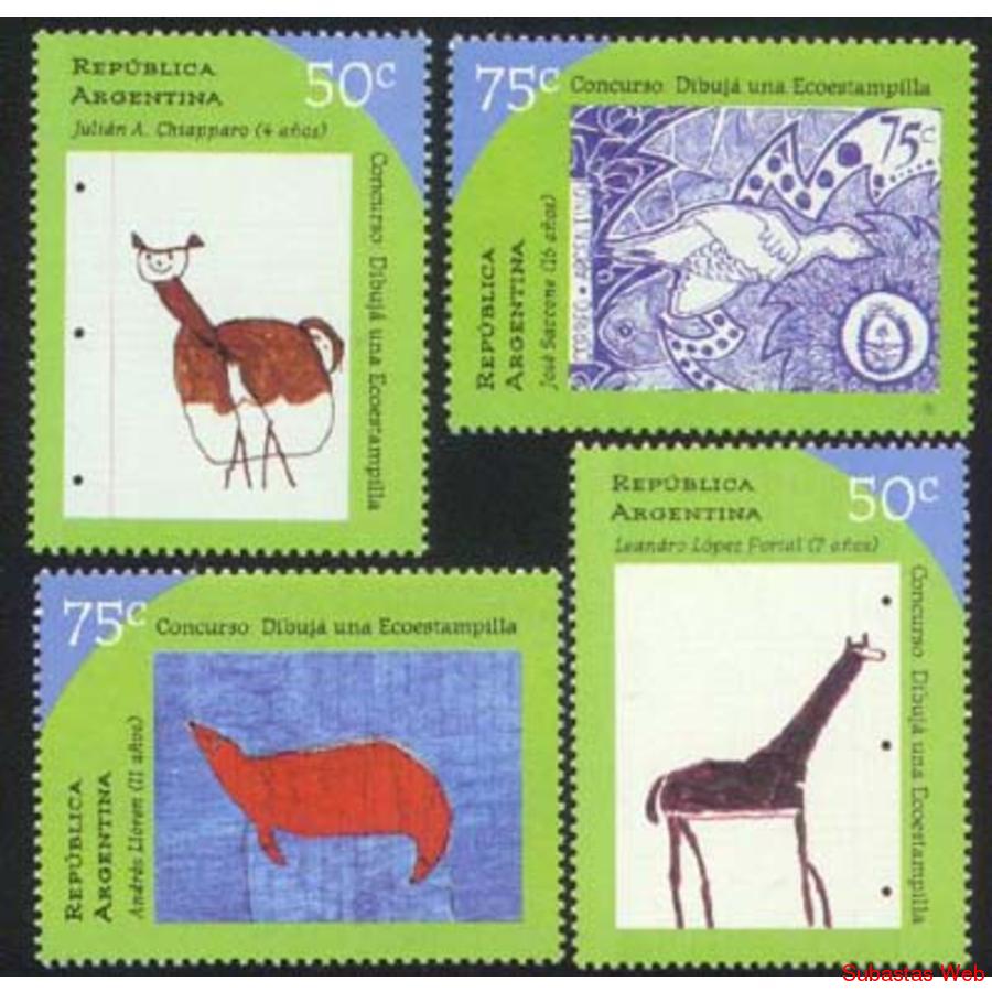 ARGENTINA 1997(2146-49) DIBUJA UNA ESTAMPILLA
