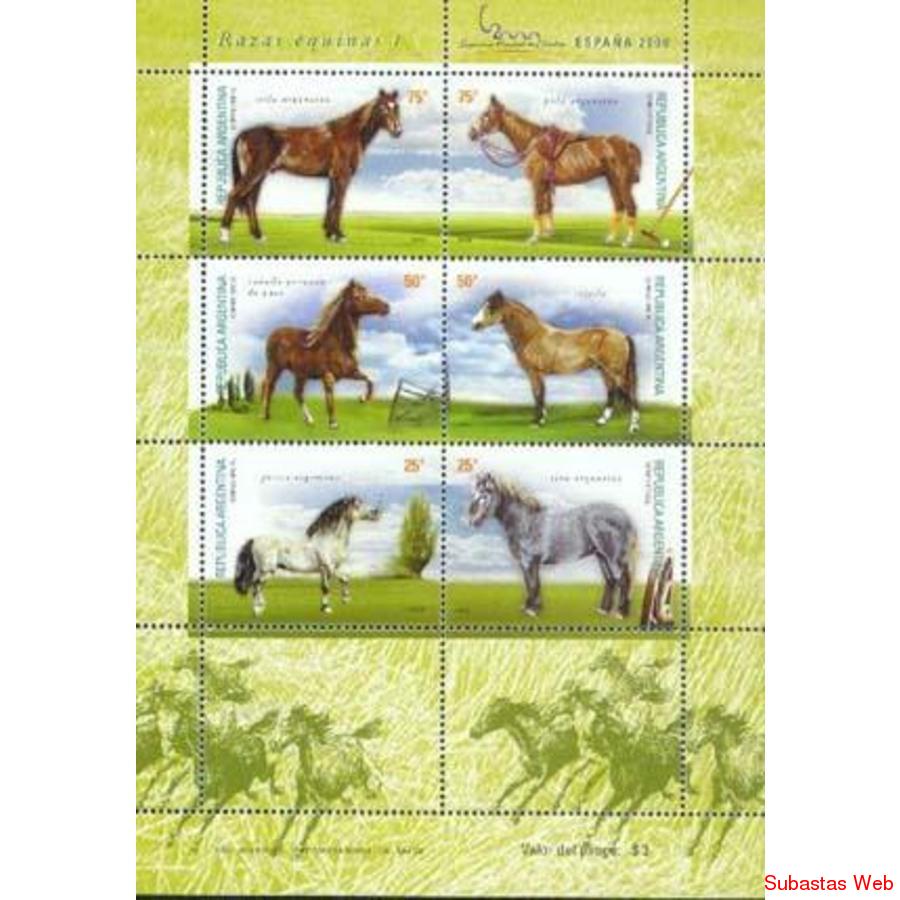 ARGENTINA 2000(BLOCK 97a)  RAZAS EQUINAS