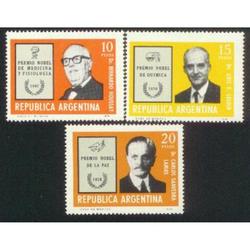 ARGENTINA 1976(1059-61) PREMIOS NOBEL ARGENTINOS