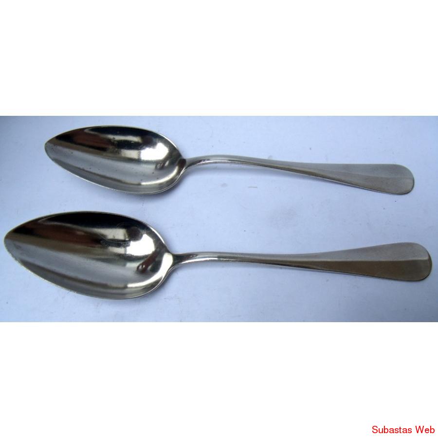2 antiguas cucharas ilongib alpacca año 1910 pulidas