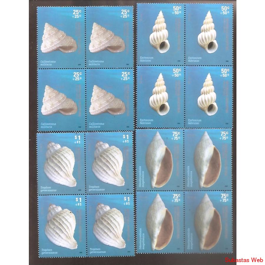 ARGENTINA 2008 CUADRITOS(MT2962-65)  SERIE CARACOLES