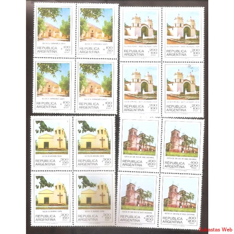 ARGENTINA 1979 CUADRITOS MT1196-99 CAPILLAS NORTEÑAS MINT