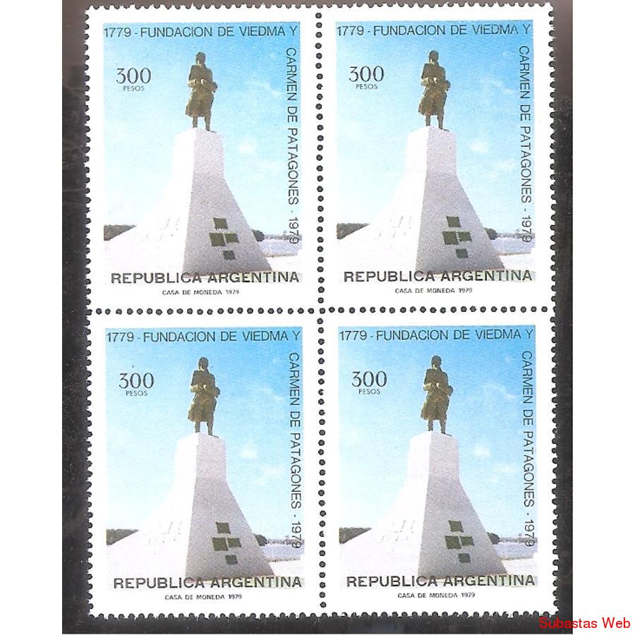 ARGENTINA 1979 CUADRITO MT1189 VIEDMA Y ACRMEN DE PATAGONES