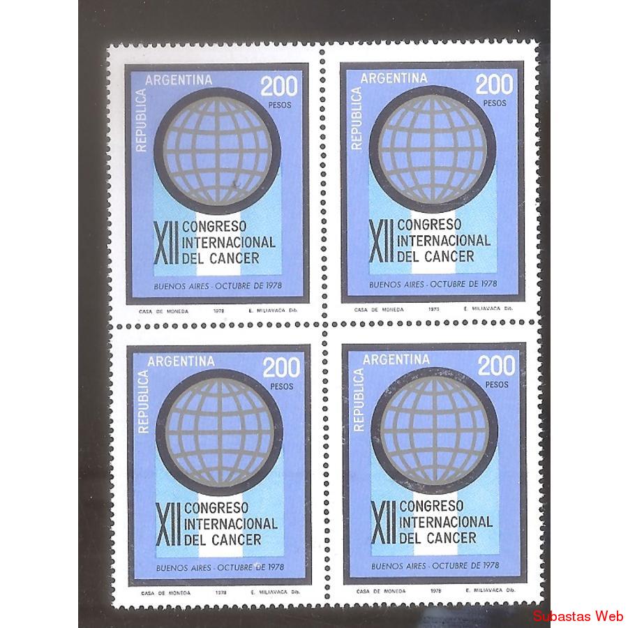 ARGENTINA 1978 CUADRITO MT1142  XII CONGRESO DEL CANCER