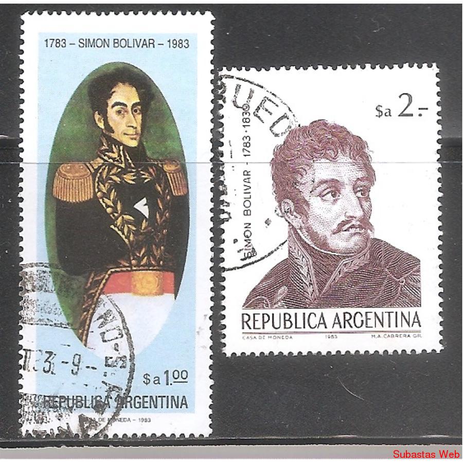 ARGENTINA 1983 (MT1422-23) SIMON BOLIVAR  COMPLETA  USADA
