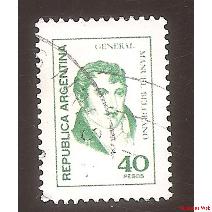 ARGEN1976  (MT1066) PROCERES: BELGRANO $40 TIZADO,  USADA