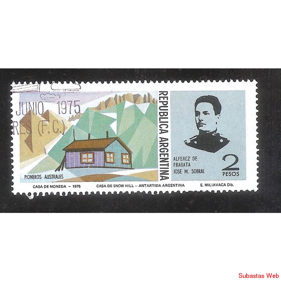ARGENTINA 1975 (MT1015) PIONEROS AUSTRALES: SOBRAL  USADA