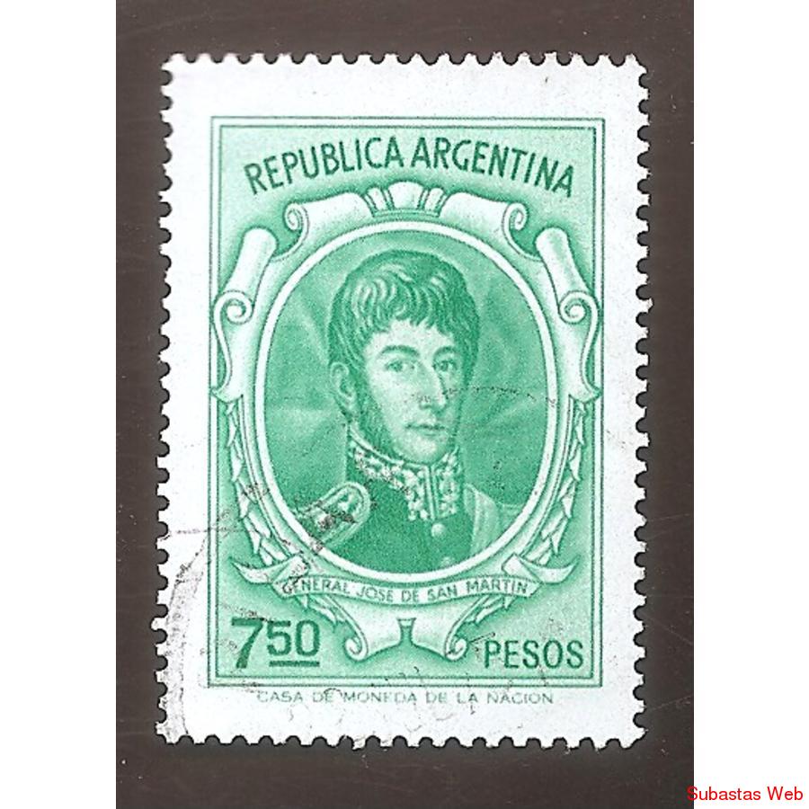 ARGENTINA 1975 (MT1009) PROCERES Y RIQUEZAS SAAN MARTIN $7,5