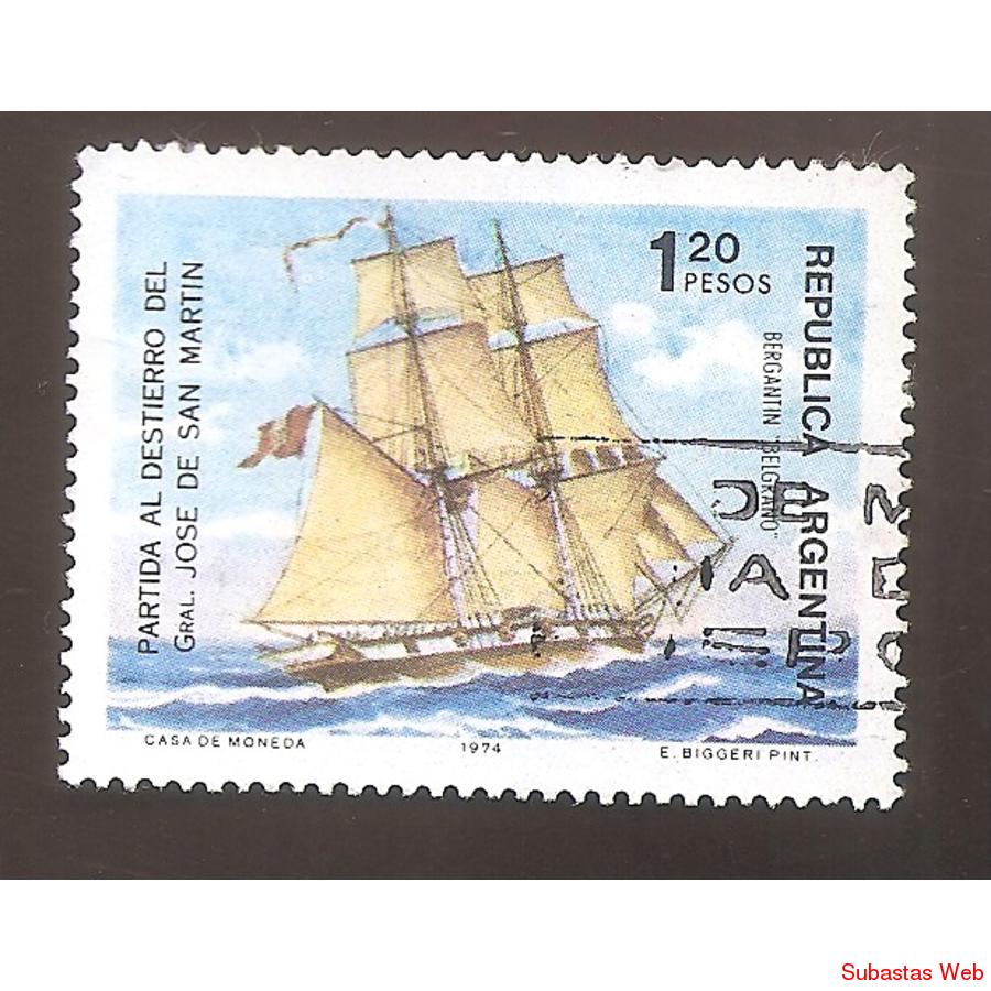 ARGENTINA 1974 (MT986) DESTIERRO DE SAN MARTIN,  USADA
