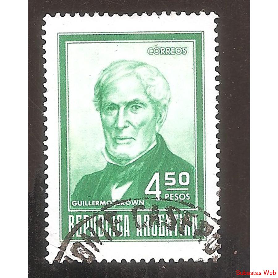 ARGENTINA 1974 (MT976) PROCERES BROWN  DE $4,50  USADO