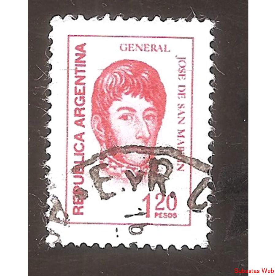 ARGENTINA 1974 (MT974) PROCERES: SAN MARTIN DE $1,20 FOSFO