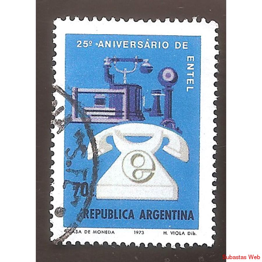 ARGENTINA 1973 (MT955) 25 AÑOS DE ENTEL,  USADA