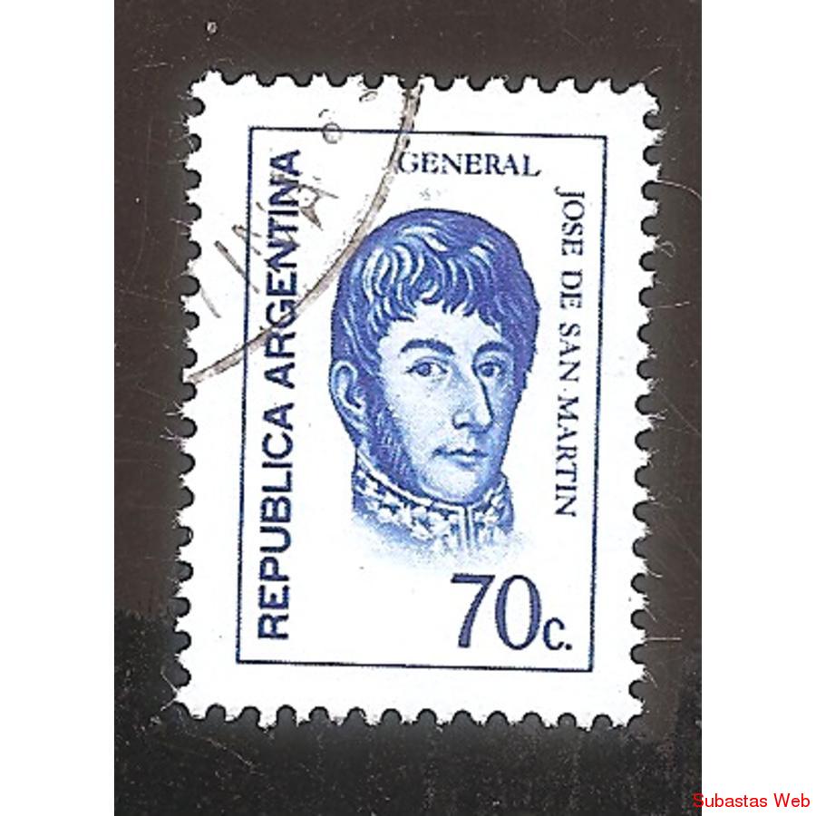 ARGENTINA 1973 (MT949) PROCERES: SAN MARTIN $0,70 USADA