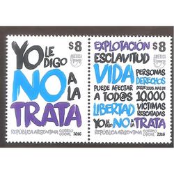 ARGENTINA 2016 (4119-20) CONTRA LA TRATA DE PERSONAS