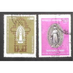ARGENTINA 1980 (MT1277-78)  MILAGRO DE LUJAN  USADAS