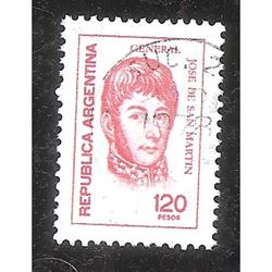 ARGENTINA 1978 (MT1131) ORDINARIO: SAN MARTIN $120,  USADA