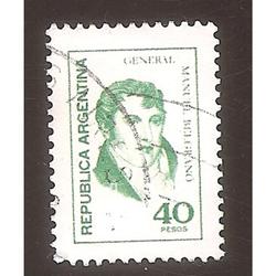 ARGEN1976  (MT1066) PROCERES: BELGRANO $40 TIZADO,  USADA