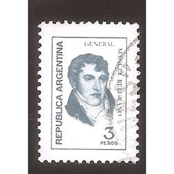 ARGENTINA 1976 (MT1058a) PROCERES: BELGRANO DE $3 MATE,  USA