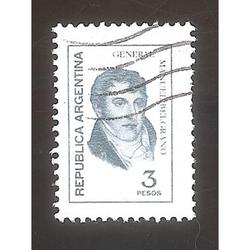 ARGENTINA 1976 (MT1058) PROCERES:   BELGRANO $3 TIZADO,  USA