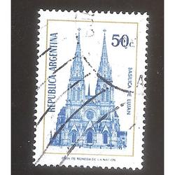ARGENTINA 1975 (MT1031) BASILICA LUJAN, TIZADO FLUO,  USADA
