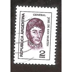 ARGENTINA 1974 (MT991) PROCERES:  SAN MARTIN DE $2,  FOSFO,