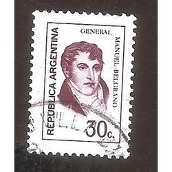 ARGENTINA 1974 (MT972) PROCERES:  BELGRANO DE $0,30  USADA