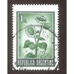 ARGENTINA 1971 (MT883) GIRASOL DE $0,01  HUECOGRABADO  USADA