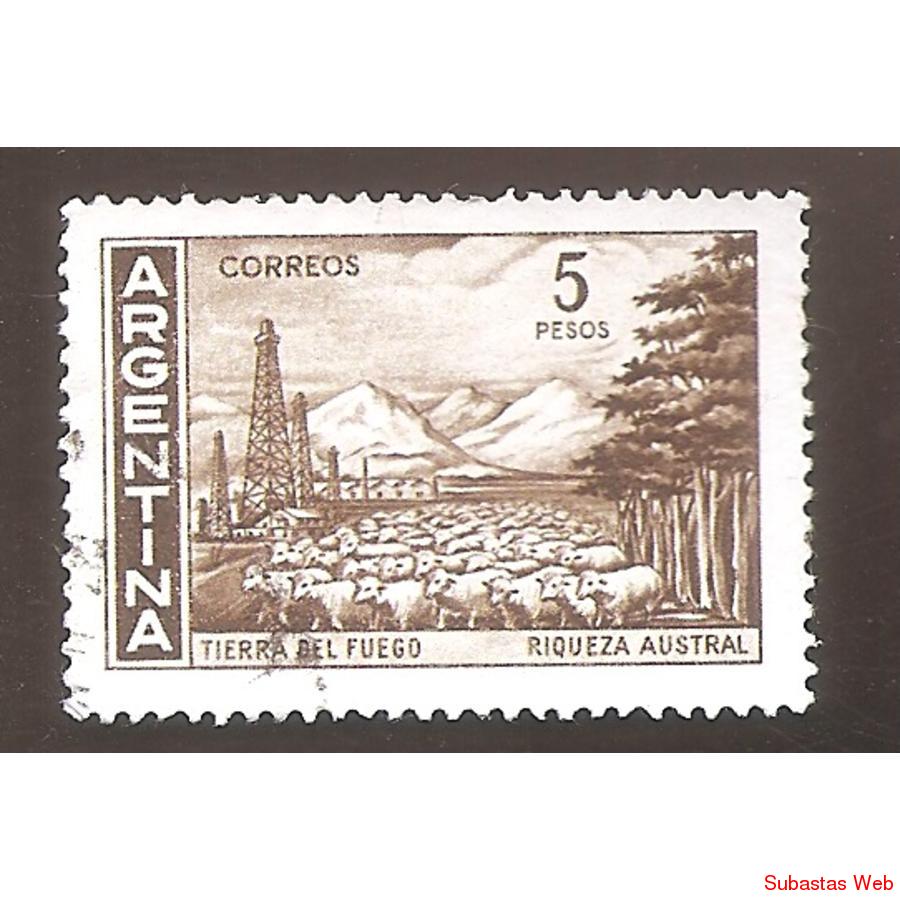 ARGENTINA 1970 (MT867A) TIERRA DEL FUEGO SIN FILIGRANA  USAD