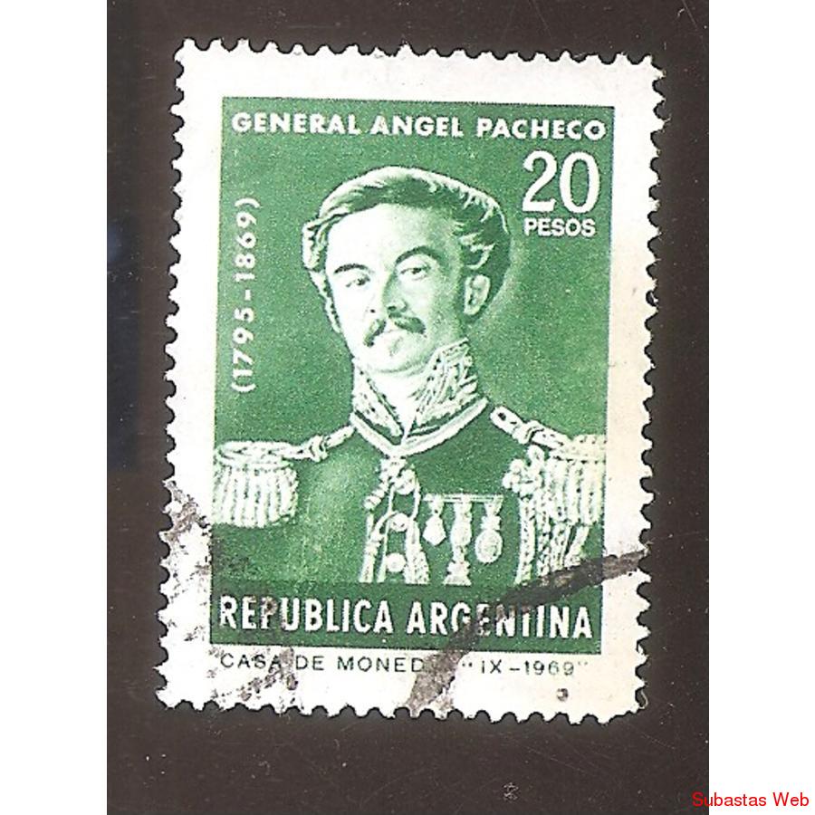 ARGENTINA 1969 (MT849) HOMRNAJE AL GENERAL PACHECO  USADA
