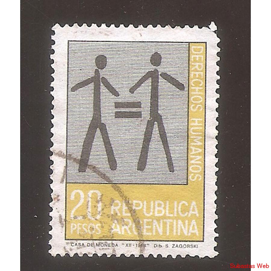 ARGENTINA 1969 (MT838) DERECHOS HUMANOS USADA