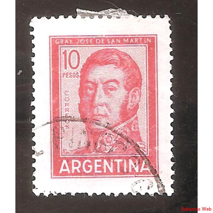 ARGENTINA 1966 (MT732) PROCERES  SAN MARTIN  $10 OFFSET  USA