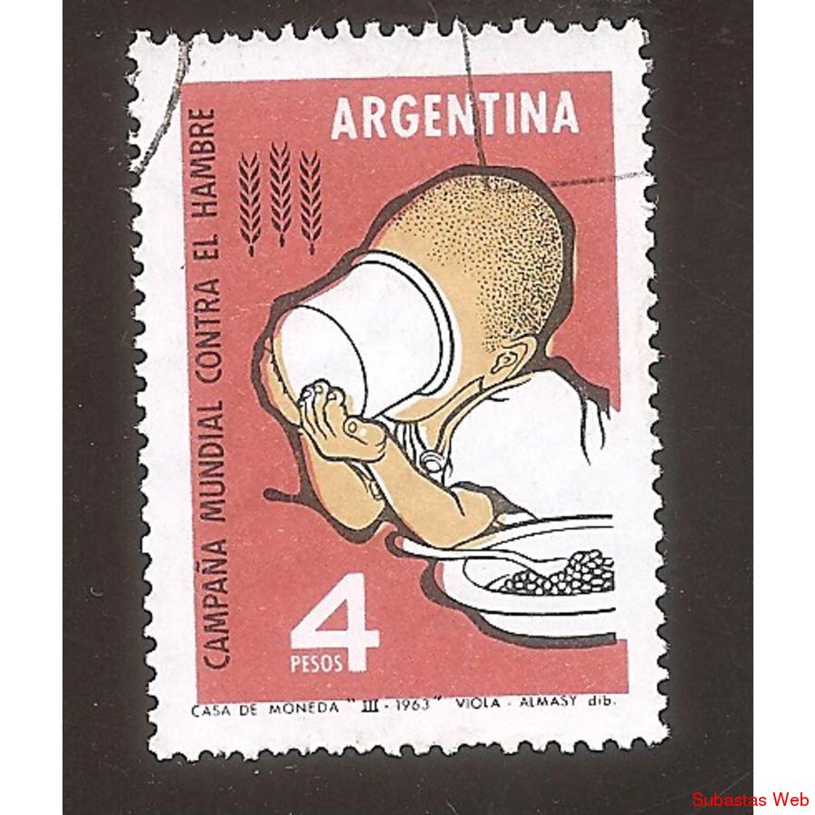 ARGENTINA 1963 (MT668) CAMPAÑA CONTRA EL HAMBRE,  USADA