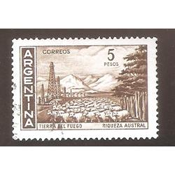 ARGENTINA 1970 (MT867A) TIERRA DEL FUEGO SIN FILIGRANA  USAD