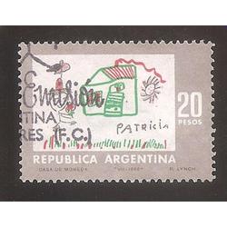 ARGENTINA 1968 (MT818) DIBUJOS INFANTILES SELLO 1 USADO