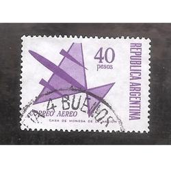 ARGENTINA 1967 (MT119 Aerea) DIBUJO DE UN AVION $40, USADA