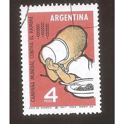 ARGENTINA 1963 (MT668) CAMPAÑA CONTRA EL HAMBRE,  USADA