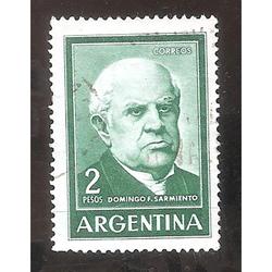 ARGENTINA 1963 (MT662) SARMIENTO DE $2, TIZADO,  USADA
