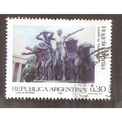 ARGENTINA 1986 (MT1582) ESCULTURA CANTO AL TRABAJO  USADA