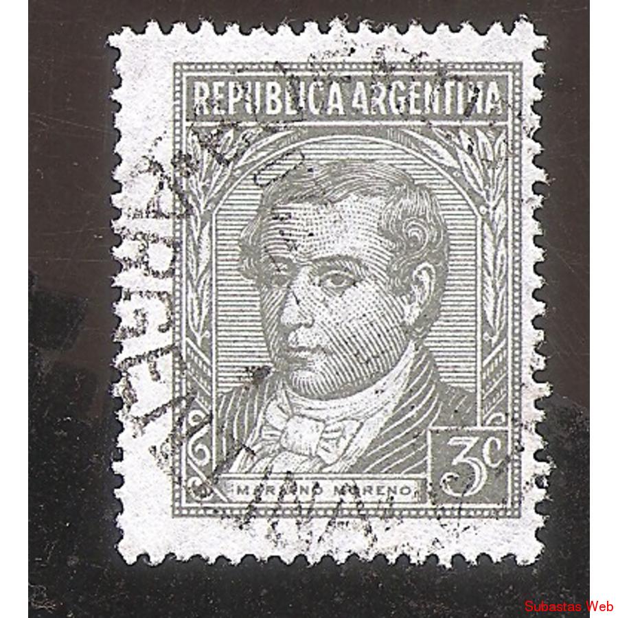 ARGENTINA 1946(MT463II) PROCERES: MORENO FILIGRANA RR  USADA