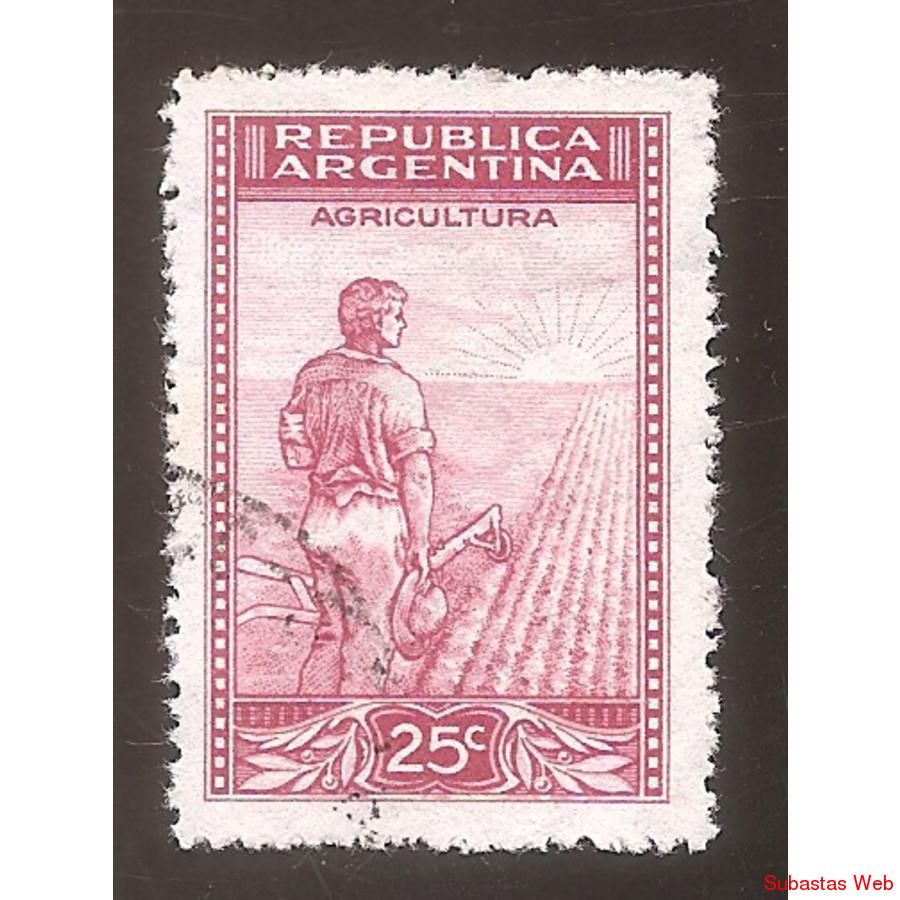 ARGENTINA 1935(MT376) LABRADOR FILIGRANA RA RO,  USADA