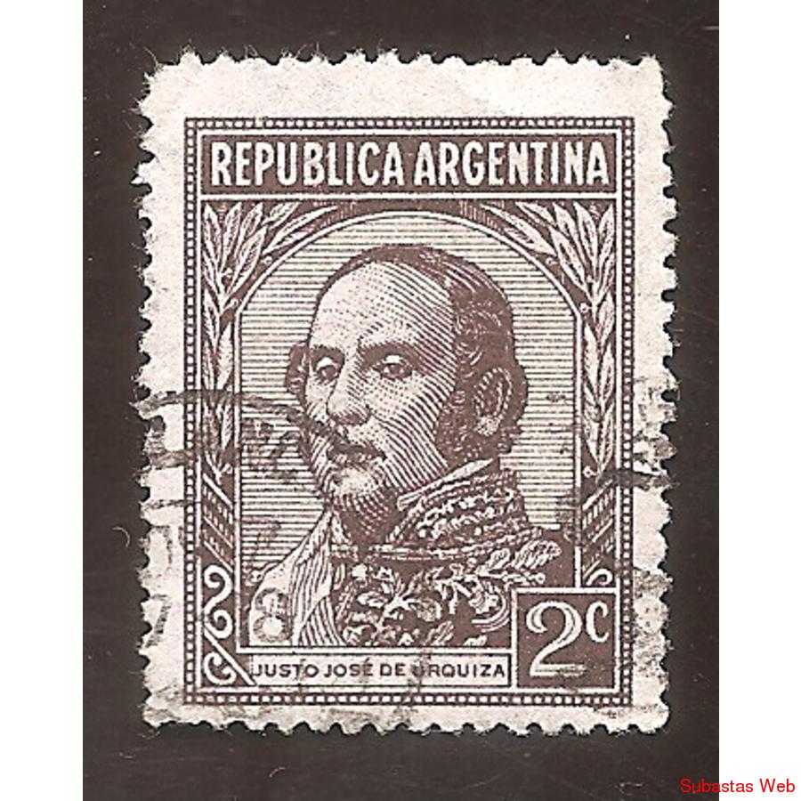 ARGENTINA 1935(MT365) URQUIZA FILIGRANA RA RO,  USADA