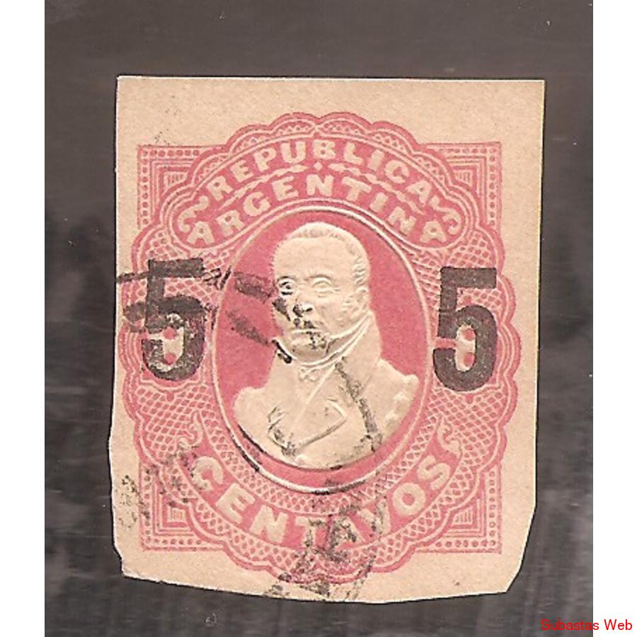 ARGENTINA 1890  CHICLANA CORTADO DE SOBRE POSTAL 25