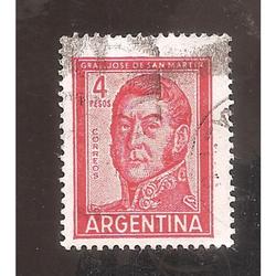 ARGENTINA 1959(MT605Aa) SAN MARTIN  TIPOGRAFIA, MATE, USADA