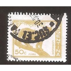 ARGENTINA 1959(MT603Aa) PROCERES Y RIQUEZAS PUMA OFFSET TIZA